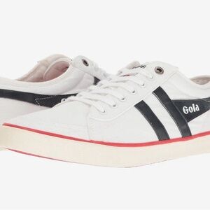 Gola Men's White Sneakers with Navy Stripes